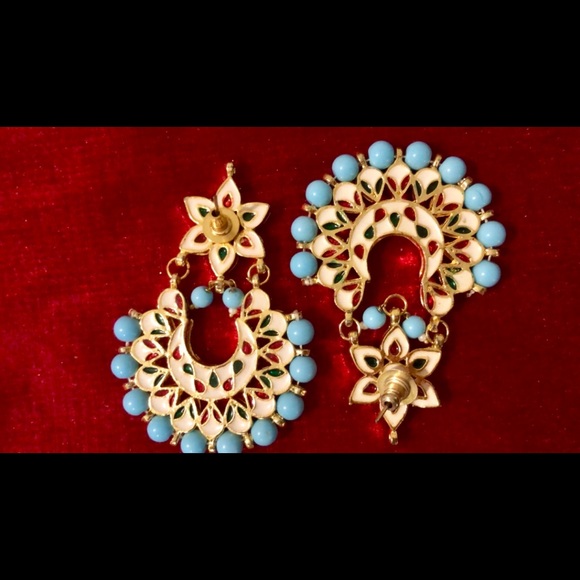 Blue Chandelier Earrings - Picture 2 of 2